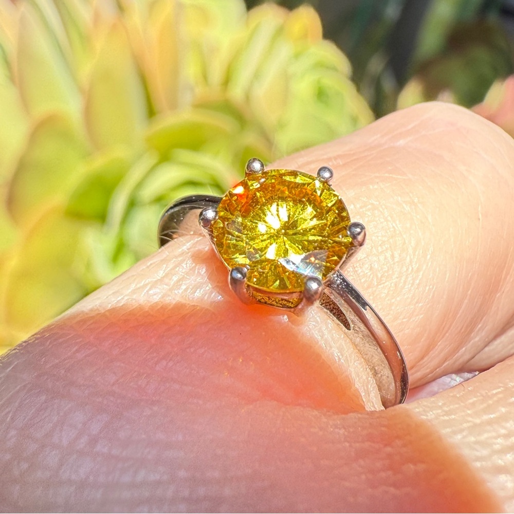 Sterling Silver Solitaire Ring With Lab Created C… - image 5